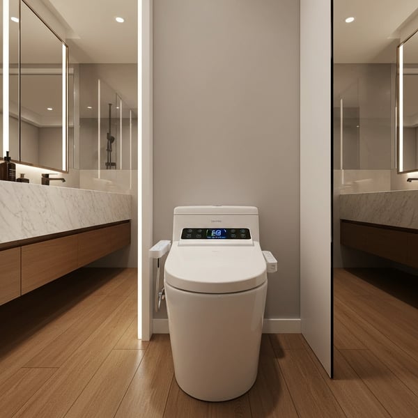 Smart One-Piece Toilet with LED Bidet, Tankless, Touch Control