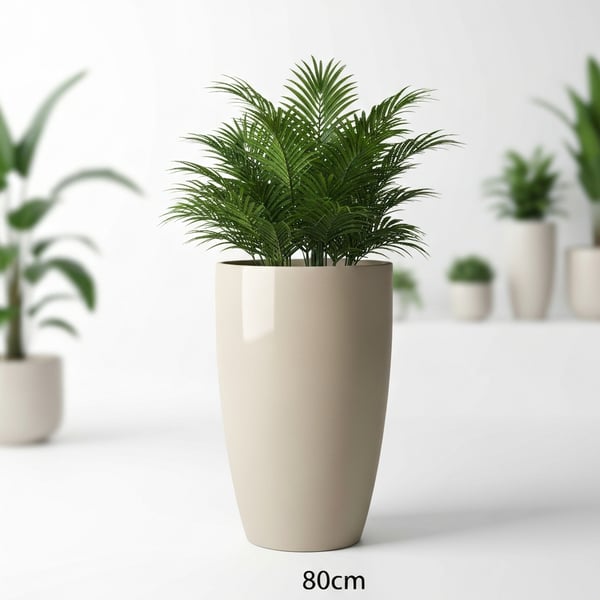 Premium 80cm Decorative Composite Planter Set with Premium Artificial Greenery