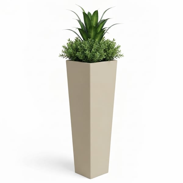 Premium 80cm Decorative Composite Planter Set with Premium Artificial Greenery